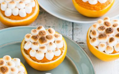 Healthy Thanksgiving Side Dish: Sweet Potatoes in Orange Cups