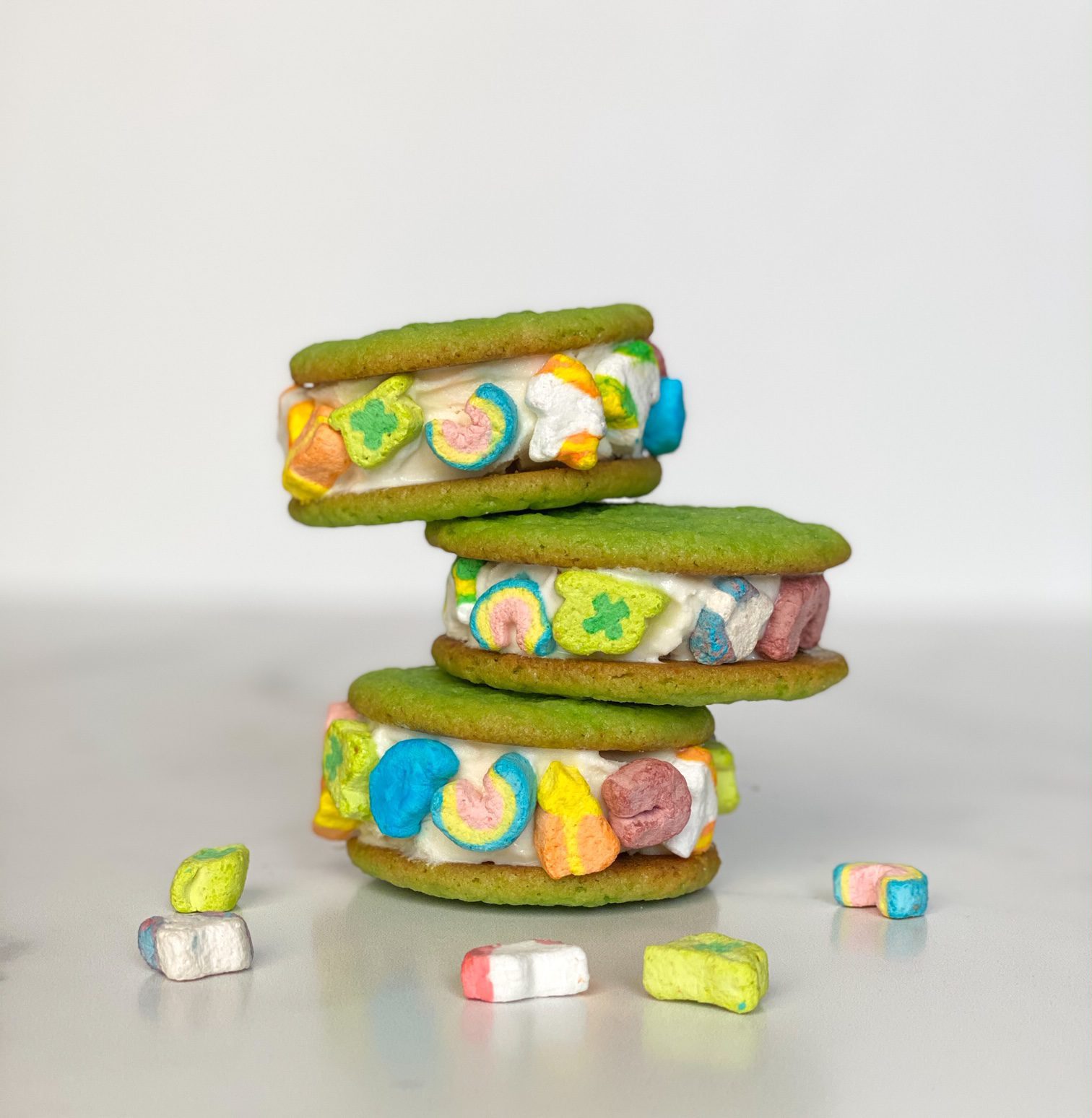 Lucky Charms ice cream sandwiches