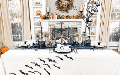 Chic Black & White Halloween Tablescape!