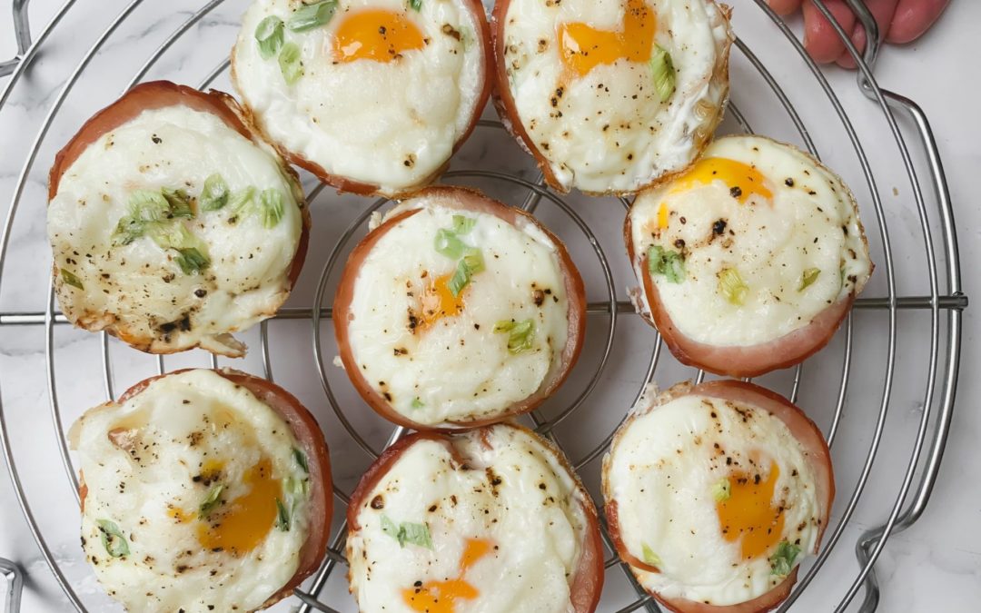 Quick & Easy Breakfast Idea: 4 Ingredient Ham & Cheese Egg Cups