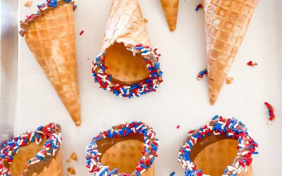 4th of July Chocolate Dipped Ice Cream Cones